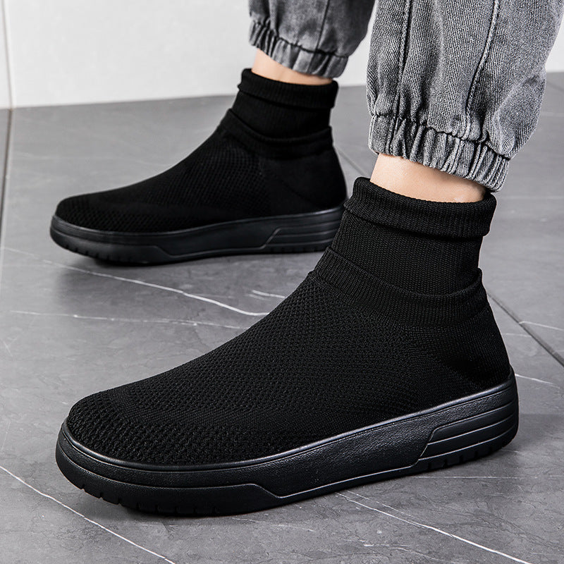 Damen Sportliche Stricksneaker mit elastischem Knöchelschutz und rutschfestem Profil EB
