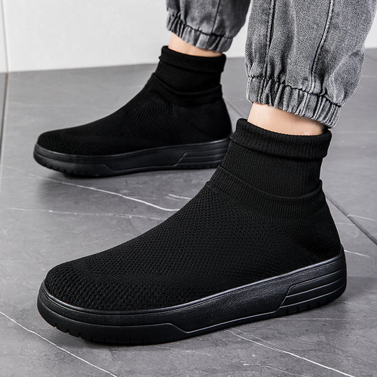 Damen Sportliche Stricksneaker mit elastischem Knöchelschutz und rutschfestem Profil EB