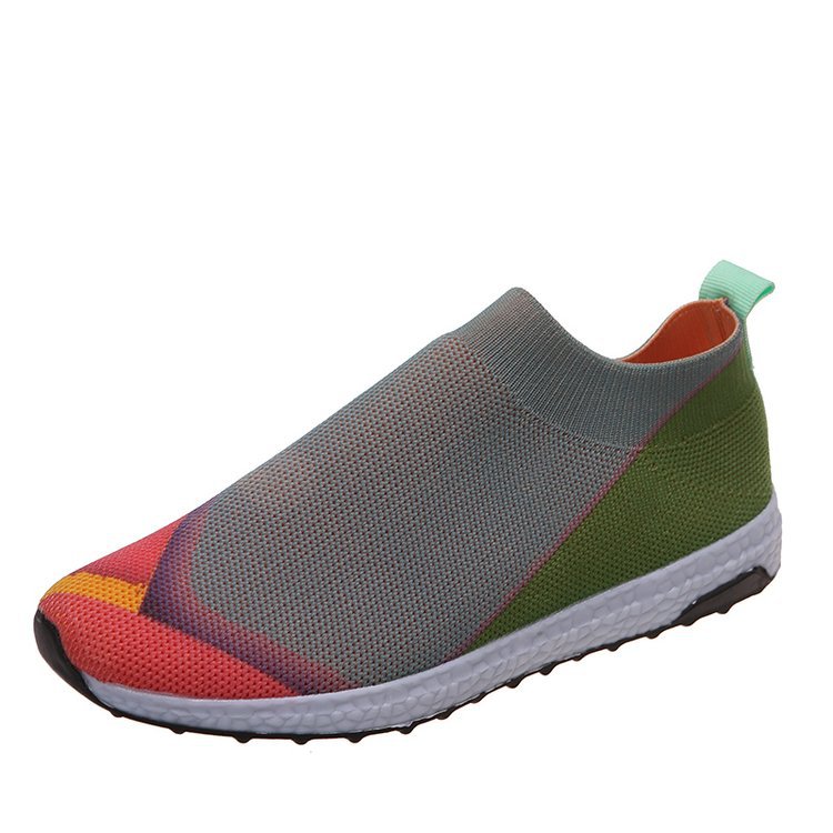 Damen Slip-On Sneakers mit atmungsaktiver Strick-Oberfläche und rutschfester Sohle EB