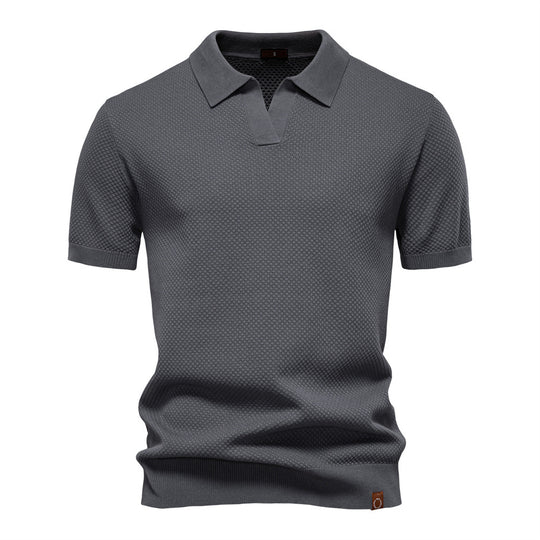 Herren Kurzärmliges Polo-Shirt mit strukturiertem Design EB