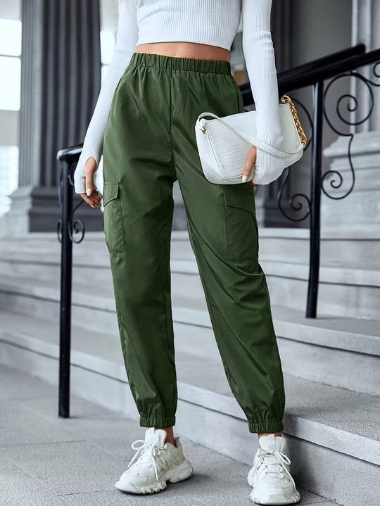 Damen Cargo-Hose mit elastischem Bund und praktischen Seitentaschen EB