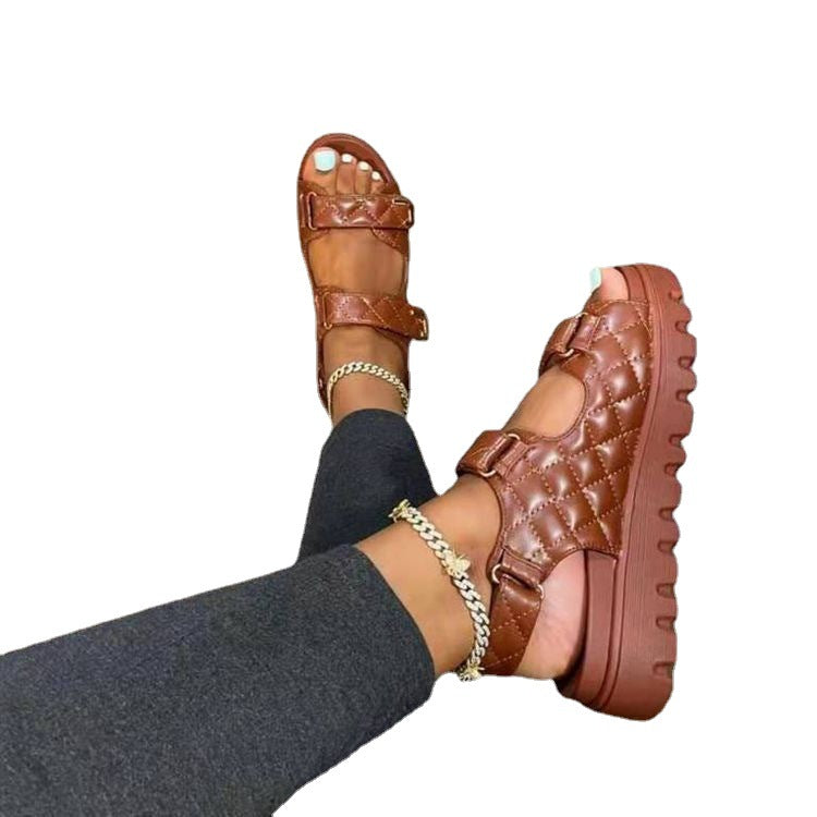 Damen Komfortable Sandalen mit modischem Riemendesign und rutschfester Laufsohle EB