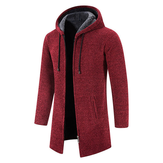 Herren modische Premium-Fleecejacke mit Kapuze und seitlichen Taschen EB