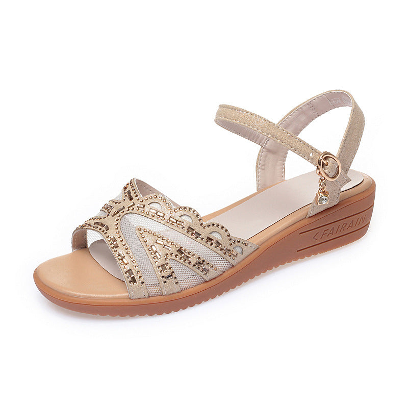 Damen Elegante Sandalen mit modischem Riemen und zierlichem Design EB