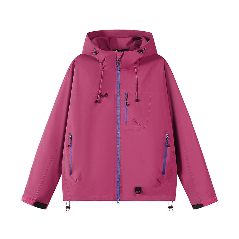Herren technische Outdoor-Jacke mit verstellbarem Kapuzendesign und zahlreichen Reißverschlusstaschen EB