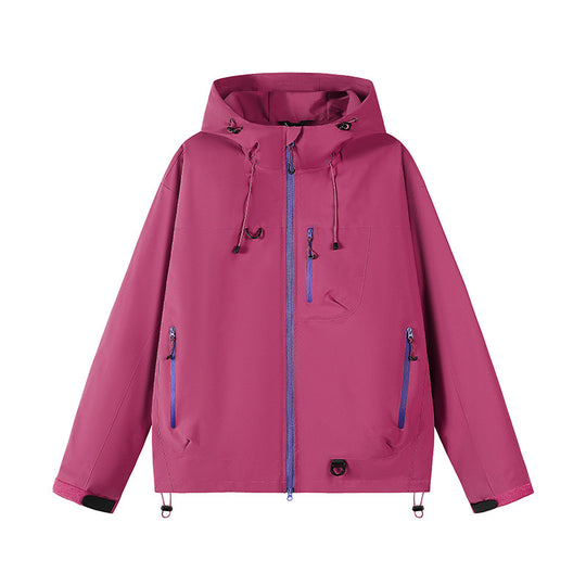 Herren technische Outdoor-Jacke mit verstellbarem Kapuzendesign und zahlreichen Reißverschlusstaschen EB