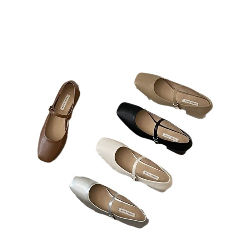 Damen Ballerinas mit glänzender Schnalle EB