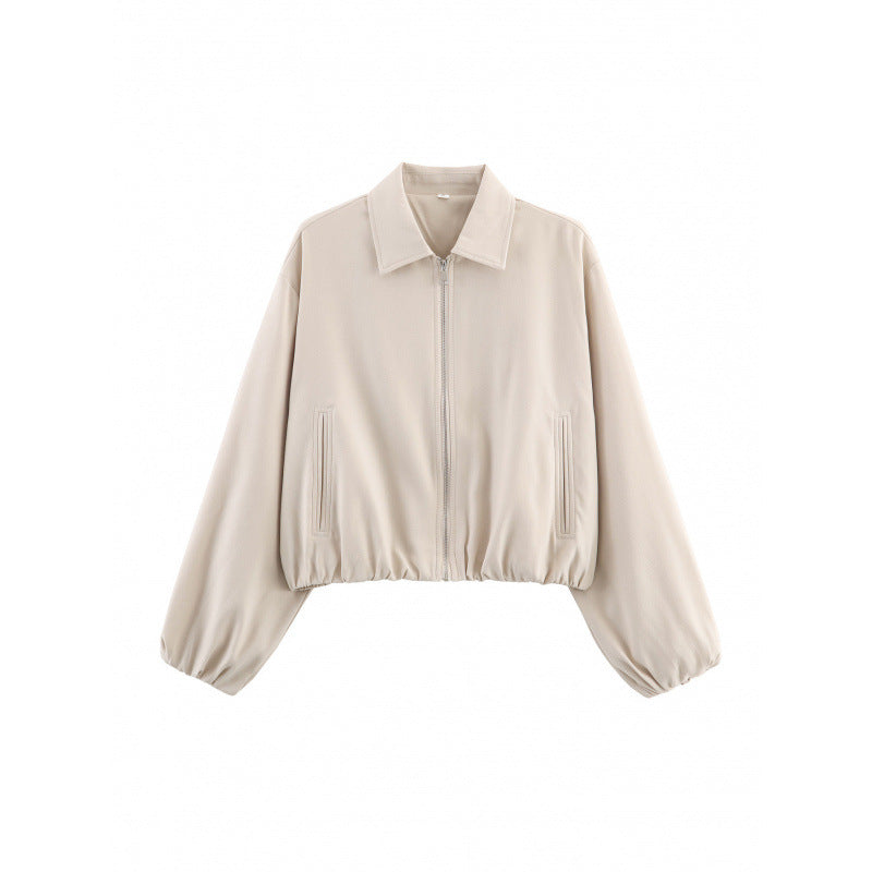Damen cropped Steppjacke mit elastischen Bündchen und praktischen Taschen EB