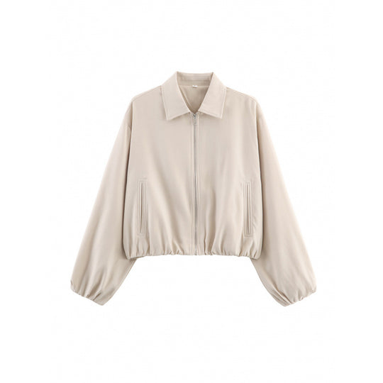 Damen cropped Steppjacke mit elastischen Bündchen und praktischen Taschen EB