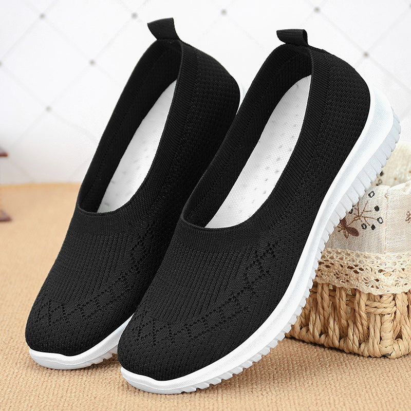 Damen Bequeme Slip-On Schuhe mit flexibler Sohle und atmungsaktivem Obermaterial EB