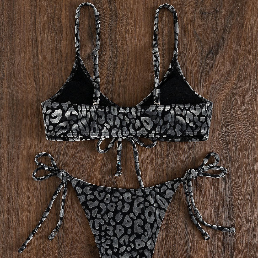 Damen Triangel-Bikini mit einzigartigen Tiermuster-Details EB