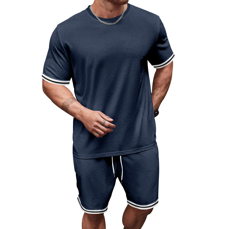 Herren Sportliches Freizeit-Set mit kontrastierenden Details EB