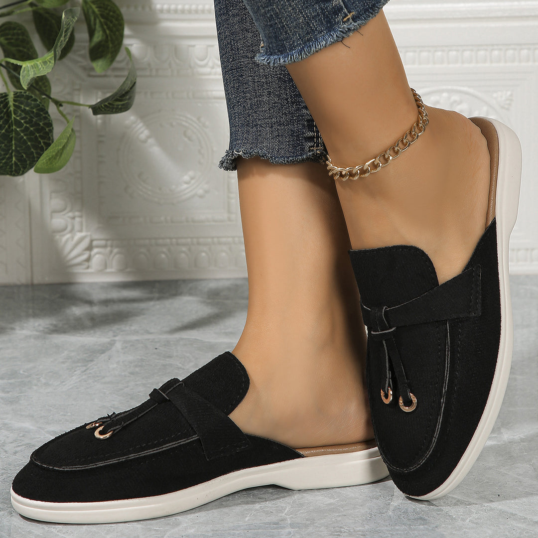 Damen Mokassin-Pantoletten mit elegantem Design und hochwertiger Oberflächenstruktur EB