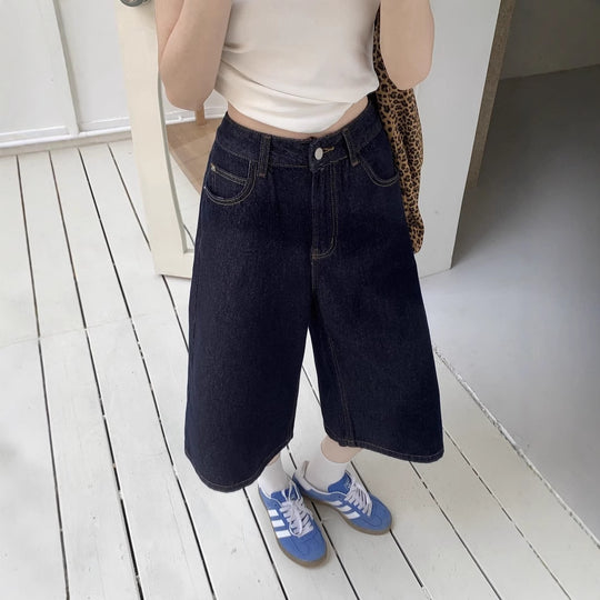 Damen Weite Denim-Culotte mit modischem Schnitt EB