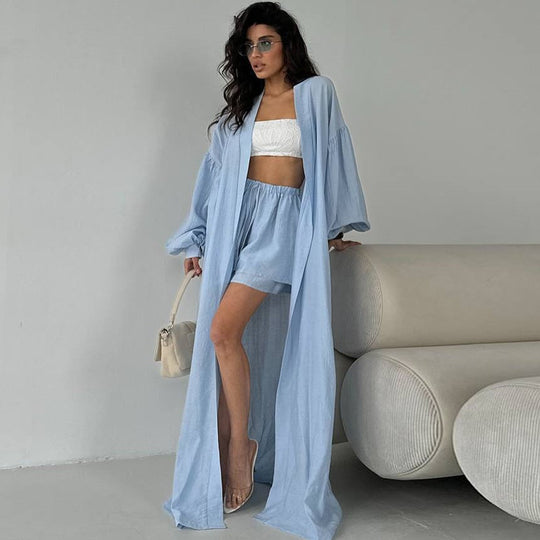 Damen elegantes und luftiges Kimono-Set EB