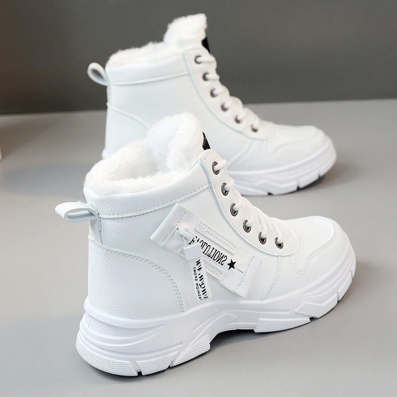 Damen Winterliche High-Top Sneakers mit Fleece-Futter und rutschfester Sohle EB
