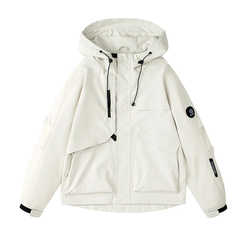 Damen technische Outdoor-Jacke mit atmungsaktiver Membran und verstellbarer Kapuze EB