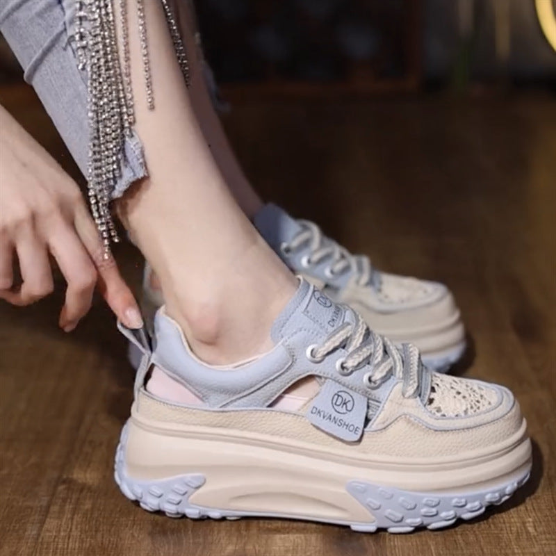 Damen Chunky Sneakers mit luftiger Mesh-Oberfläche und strapazierfähiger Sohle EB