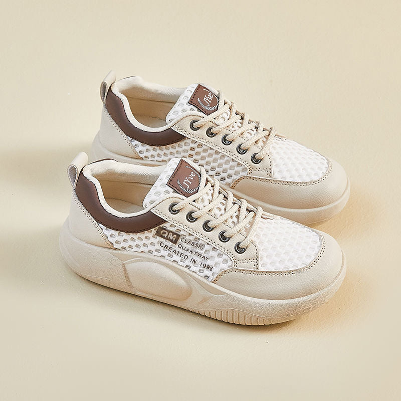 Damen Atmungsaktive Sneakers mit elastischer Schnürung und stabiler Sohle EB
