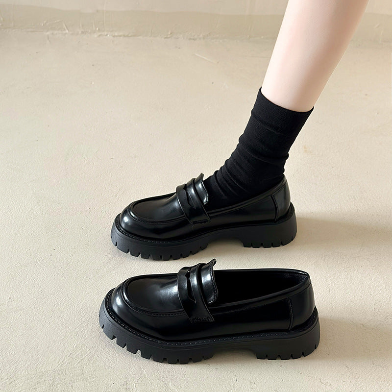 Damen nan Plateau-Loafer mit Profilsohle und Velourslederoptik EB