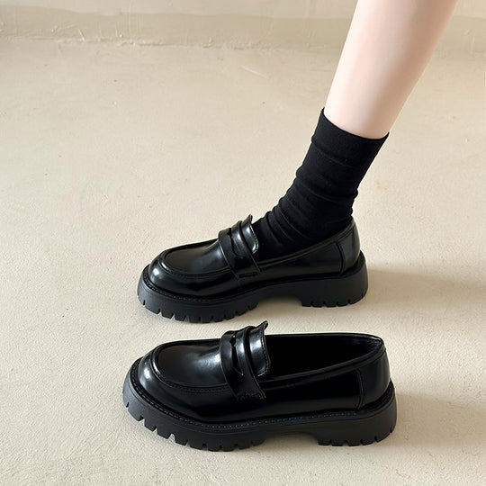 Damen nan Plateau-Loafer mit Profilsohle und Velourslederoptik EB
