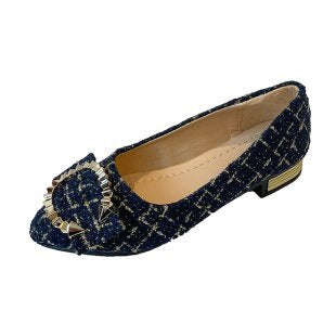 Damen elegante Slipper mit glitzerndem Schmuckdetail EB