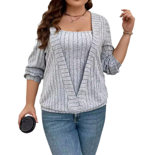 Damen vielseitige Strickjacke mit eleganter Rippenstruktur EB