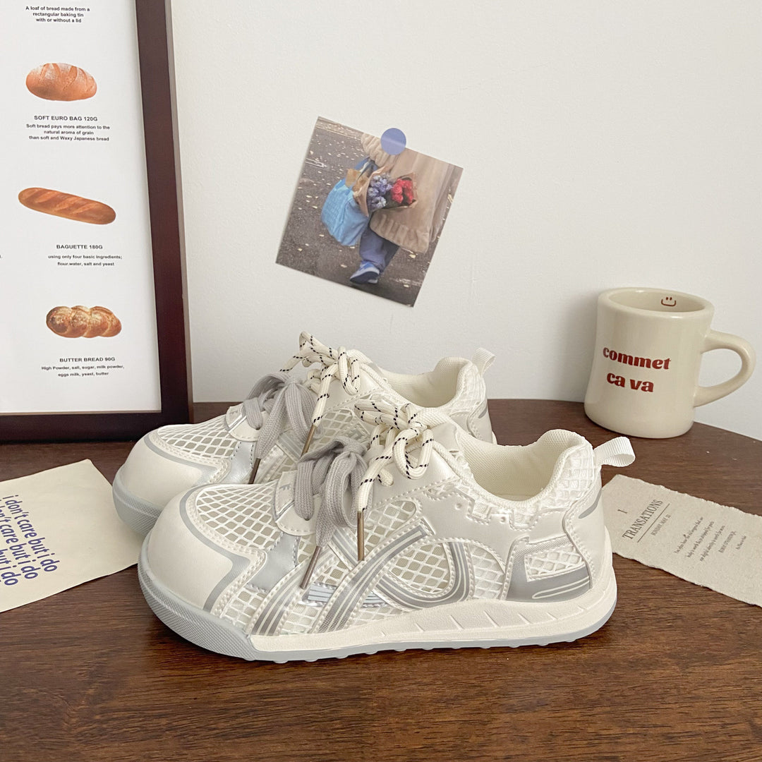 Damen Sportliche Sneakers mit atmungsaktiver Gitterstruktur und innovativem Schnürsystem EB