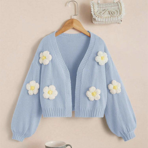 Damen Kurzjacke mit verspielten Blumenapplikationen EB