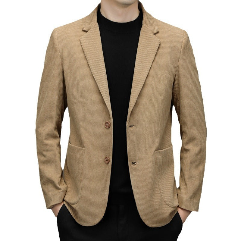 Herren Cord-Sakko Slim-Fit mit Reverskragen und aufgesetzten Taschen EB