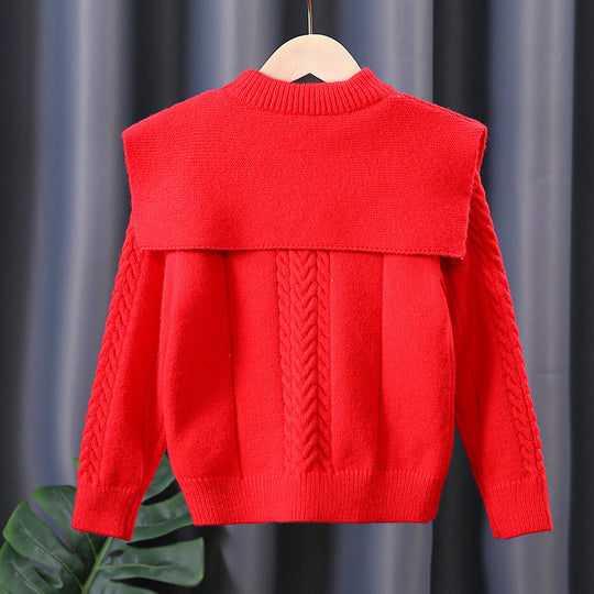 Damen Pullover mit trendigem Kragen und Zopfmuster EB