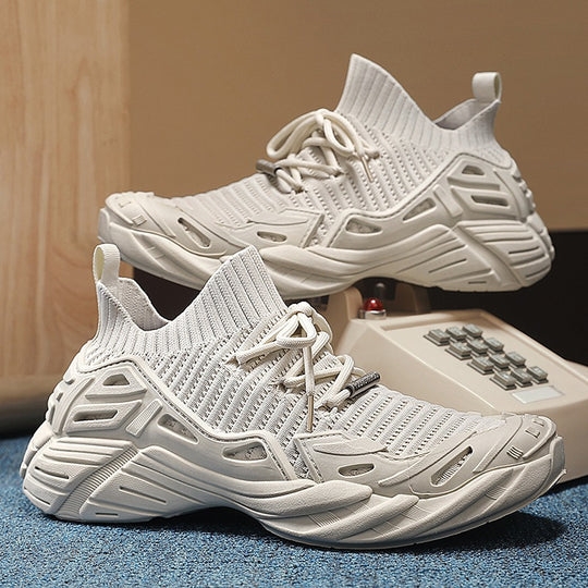 Damen Sportliche Strick-Sneaker mit atmungsaktiver Oberflächenstruktur EB