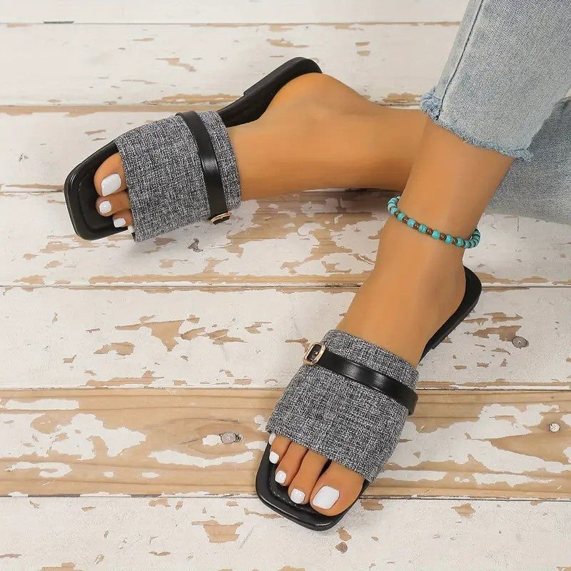 Damen modische Pantoletten mit elegantem Kreuzband-Design EB