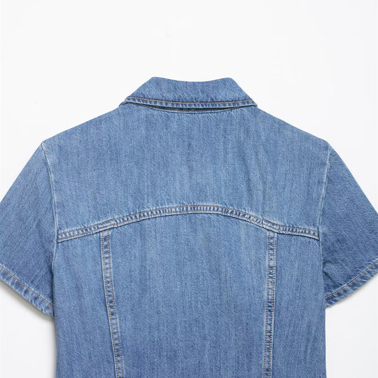 Damen Denim Kurzjacke mit Reißverschluss EB