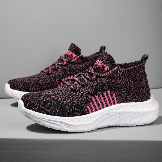 Damen Sportliche Sneakers mit atmungsaktivem Strickmaterial EB