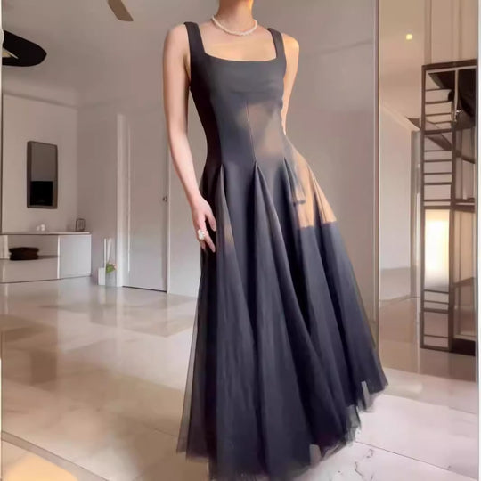 Damen Abendkleid mit schickem A-Linien-Schnitt und elegantem Chiffon-overlay EB