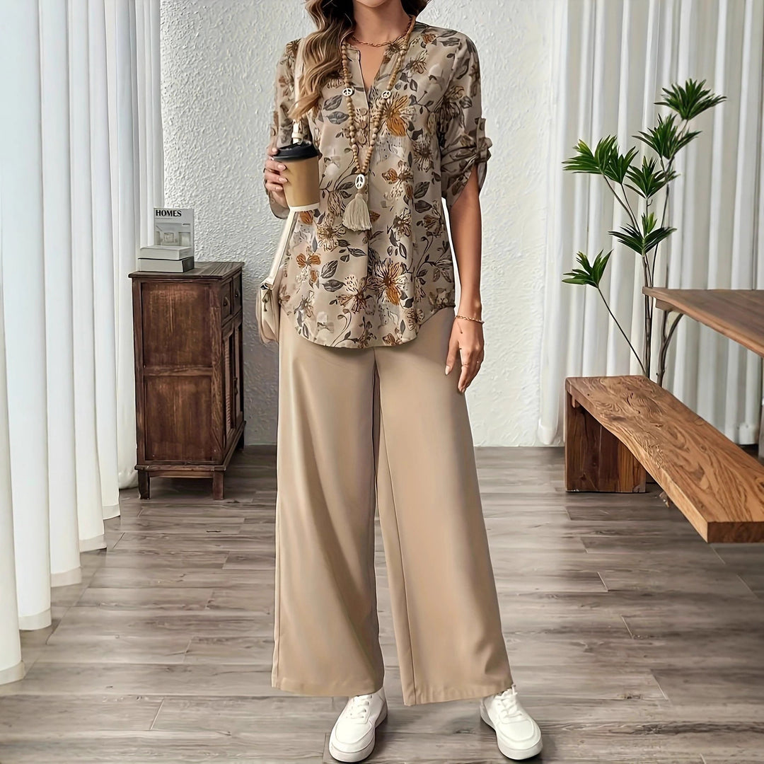 Damen lässige und elegante Blusen mit floralem Muster EB
