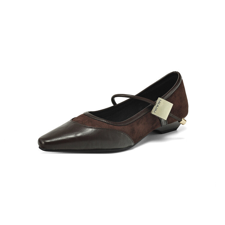 Damen modische Ballerina mit elegantem Riemchen EB