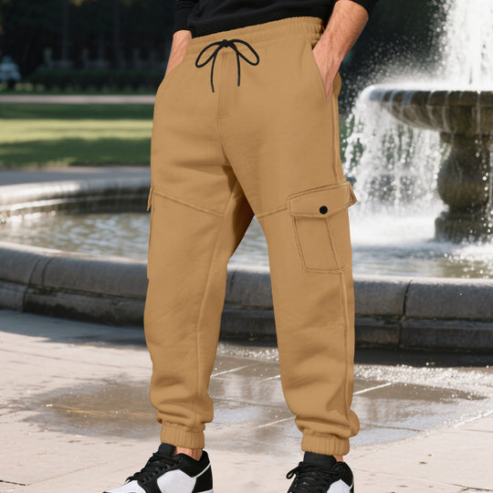 Herren Funktionale Cargo-Jogginghose mit Tunnelzug, Sicherheits-Flap-Taschen und elastischem Knöchelbündchen EB
