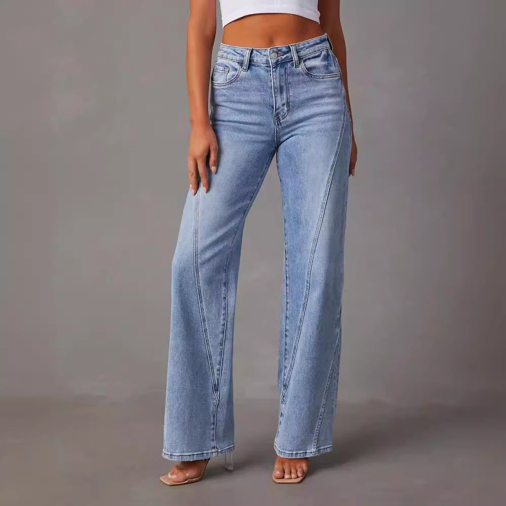 Damen Hochtaillierte Flared Jeans EB