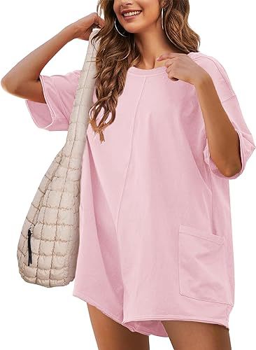Damen Sportliches Oversized T-Shirt Kleid EB