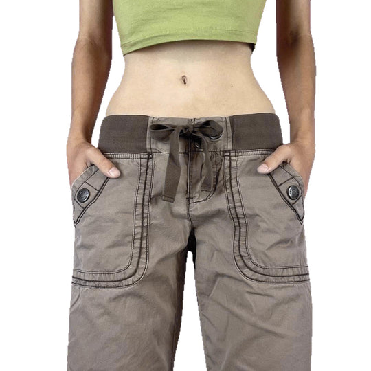 Damen nan Highwaist Schlaghose mit weitem Bein, hohem Bund und Gürtelschlaufen EB