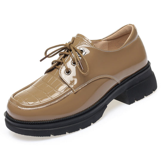 Damen Schnürschuhe im glänzenden Look EB
