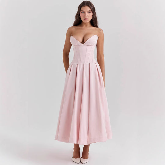 Damen Abendkleid mit taillierter Silhouette und A-linien Schnitt EB