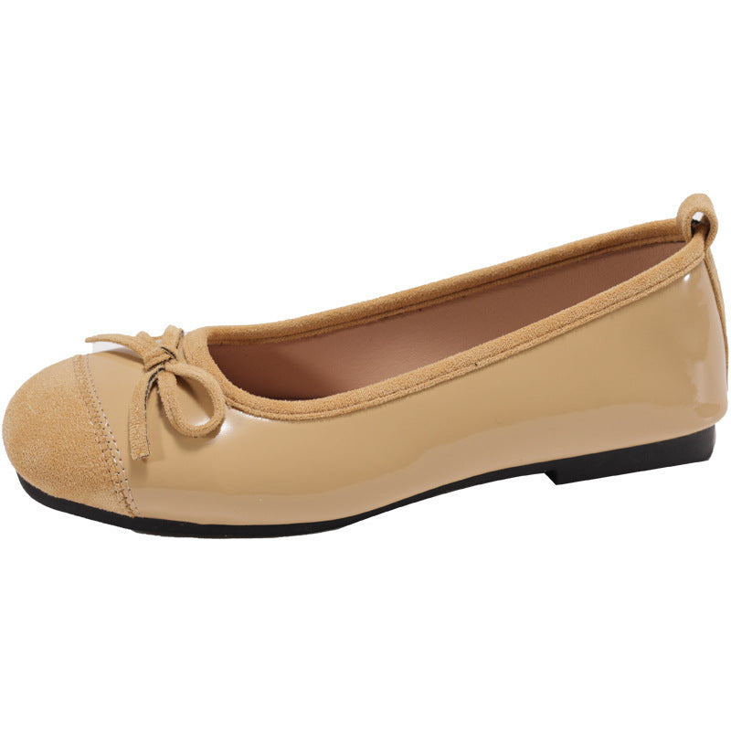 Damen Ballerinas mit eleganter Schleife und hochwertiger Glanzoberfläche EB