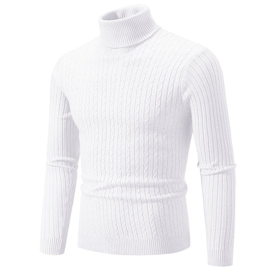 Herren Rollkragenpullover mit strukturiertem Zopfmuster EB
