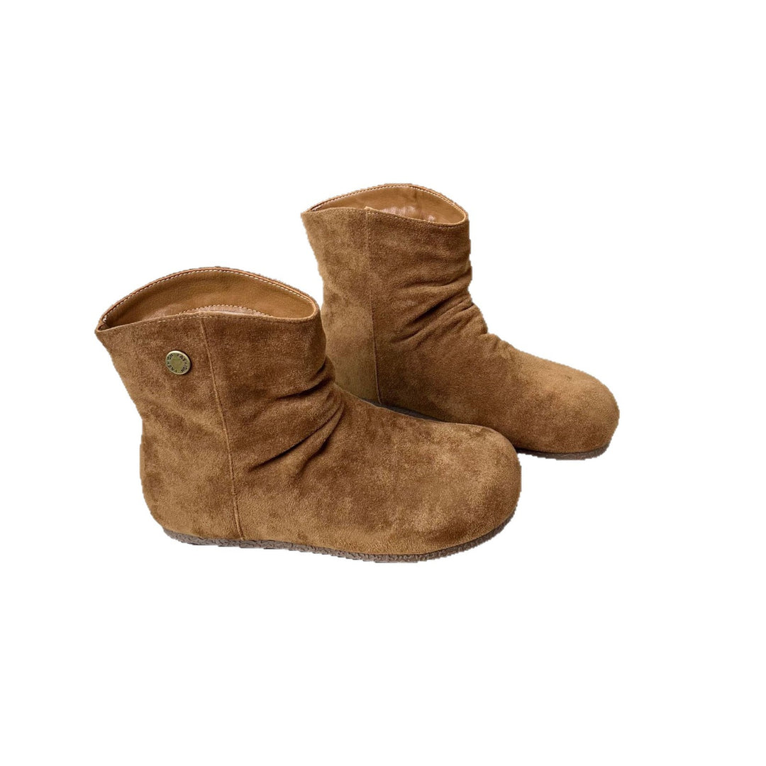 Damen kuschelige Wildleder-Stiefel mit flexiblem Knöchelbereich und rutschfester Sohle EB