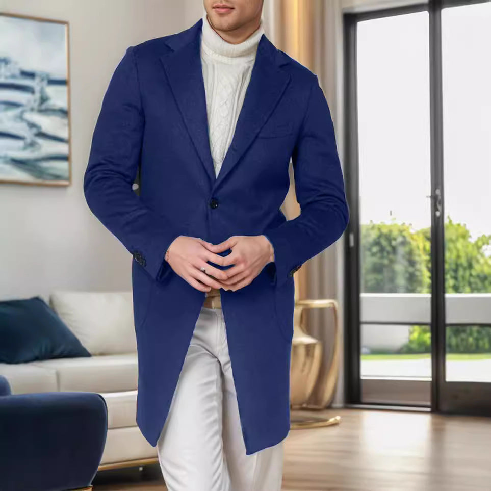Herren Eleganter Wollmantel mit modernem Schnitt und praktischen Taschen EB