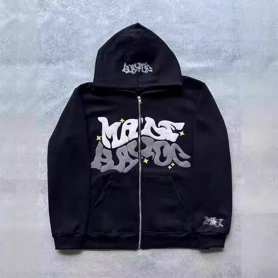 Damen sportliche Kapuzenjacke im urbanen Graffiti-Stil EB