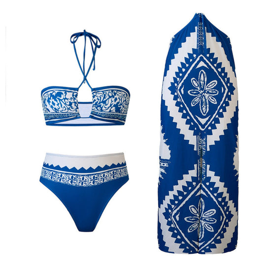 Damen Bikini-Set mit raffiniertem Wickeldesign und trendigem Mustermix EB